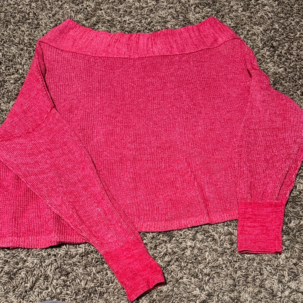 Free People Off-the-Shoulder Red Sweater